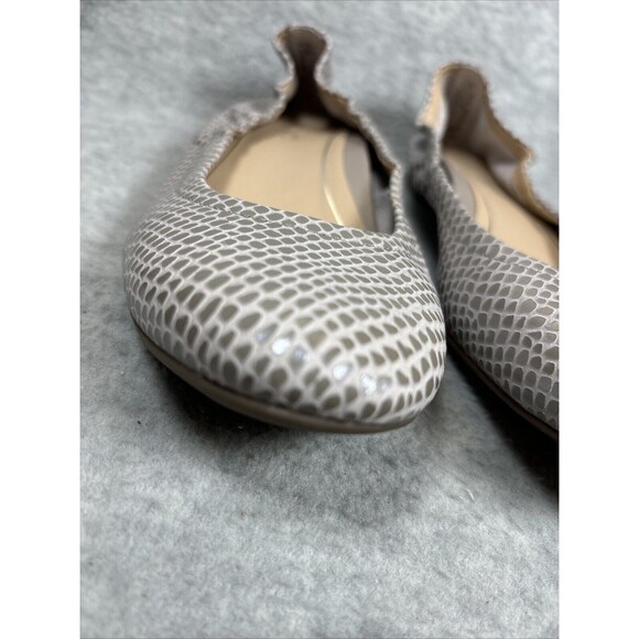 Vionic Ballet Flats 7 Alexa Metallic Lizard Orthotic Shoes Silver Nappa Leather - Picture 3 of 16